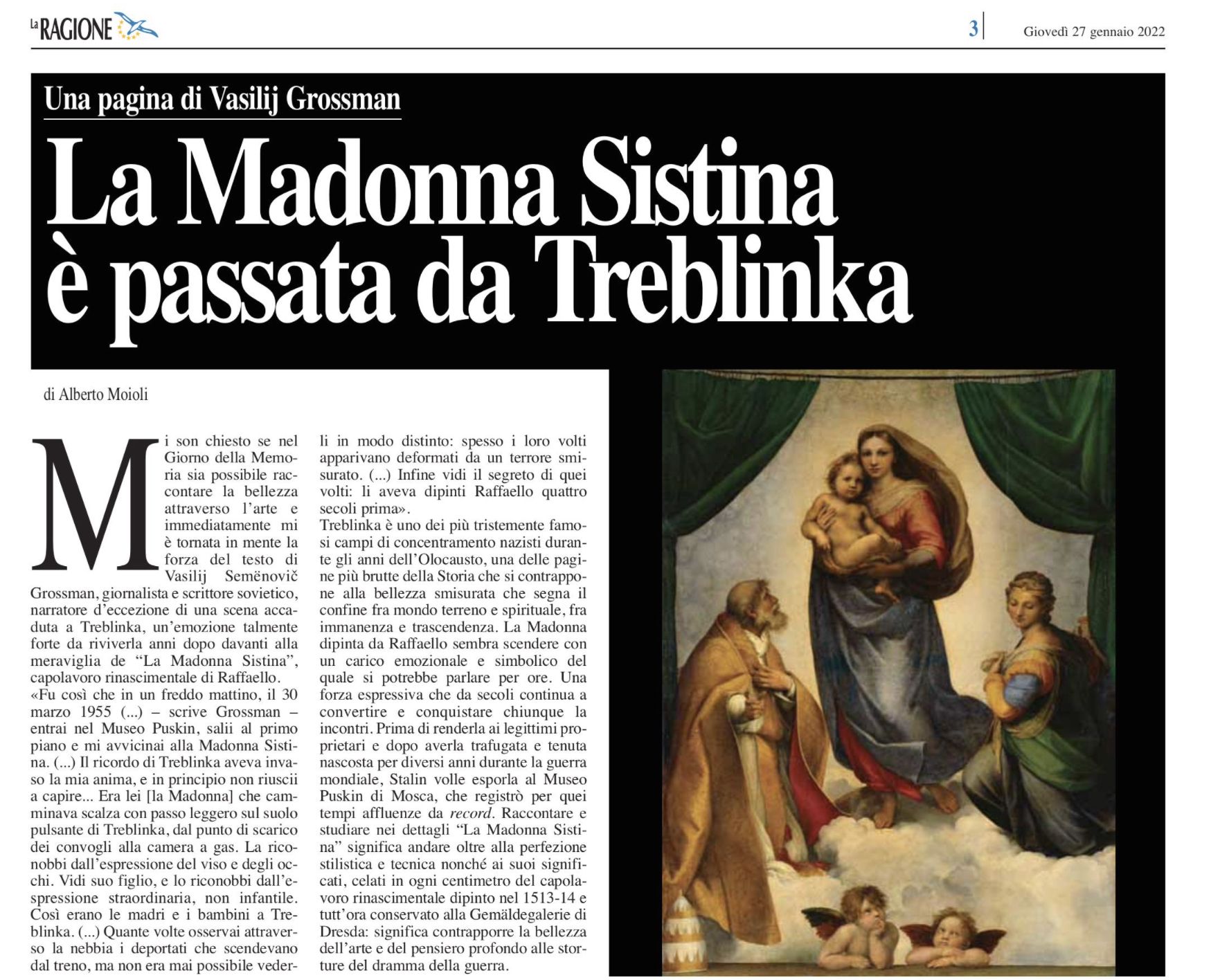 La Madonna Sistina è passata da Treblinka